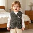 thumbnail image 2 of Toddler Girls Boys Sherpa Fleece Vest Lightweight Fall Winter Warm Sleeveless Outerwear Jacket with Pockets Fuzzy Cute Bear Jackets 3M-3T, 2 of 8