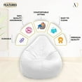 thumbnail image 5 of Ample Decor Leatherette Bean Bag Cover (No Filling), Ideal for Children and Teenagers - White, 5 of 6