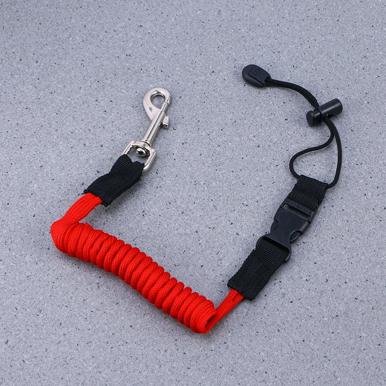 Elastic Paddle Leash Fishing Rod Safety Cord Tether Hook for Kayak Canoe  Boat Extended to 155CM (Red)
