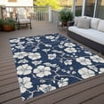 thumbnail image 6 of Addison Rugs Chantille Indoor/Outdoor Transitional Floral Navy Washable Rectangle Rug, 2'6" x 3'10", 6 of 6