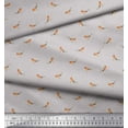 thumbnail image 1 of Soimoi Gray Rayon Fabric American Robin Bird Print Sewing Fabric BTY 56 Inch Wide, 1 of 3