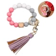 thumbnail image 4 of Dinheiro Pulsera de silicona con llavero, llavero de coche con cuentas y borla para mujeres y niñas, 4 of 8