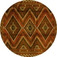 thumbnail image 1 of Ahgly Company Machine Washable Indoor Round Southwestern Yellow Country Area Rugs, 8' Round, 1 of 4