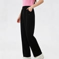 thumbnail image 2 of Plebaso Girls Boys Straight Leg Sweatpants High Elastic Waist Trousers Open Bottom Cotton Pants with Pockets, 2 of 6