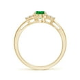 thumbnail image 2 of ANGARA Natural Oval Emerald Bypass Ring with Trio Diamond Accents in 14K Yellow Gold for Women (Size-7x5mm) | May Birthstone, Birthday, Anniversary, Jewelry Gift for Women | Natural Emerald Ring, 2 of 8