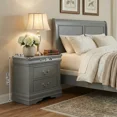 thumbnail image 3 of Fully Assembled Nightstand with 2 Drawers Solid Wood End Table Traditional Style Bedroom Funiture 1PC, 3 of 7