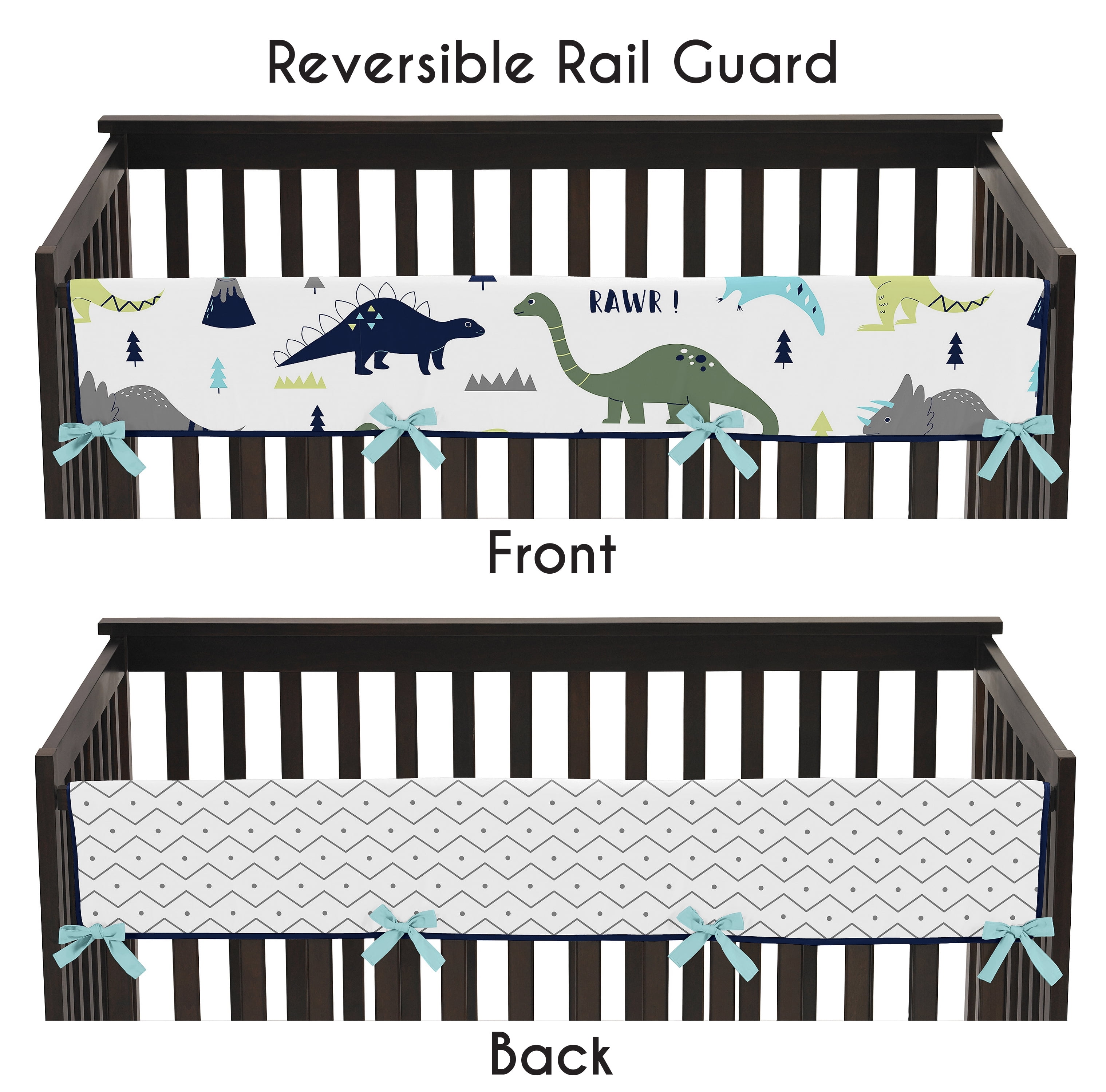 Sweet Jojo Designs Musical Baby Crib Mobile for Blue and Green Modern Dinosaur Girls or Boys Bedding Collection