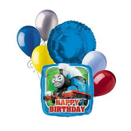 7 pc Thomas the Train Happy Birthday Balloon Bouquet Party Decoration PBS