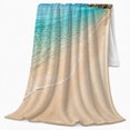 thumbnail image 2 of Calm Turquoise Shoreline with Gentle Surf, Minimal Coastal Style for Ocean Lovers, Pale Sand Beach Scene and Birthday Gift, Soft Flannel Blanket for Bedroom and Sofa, Nautical Home Decor, 2 of 9