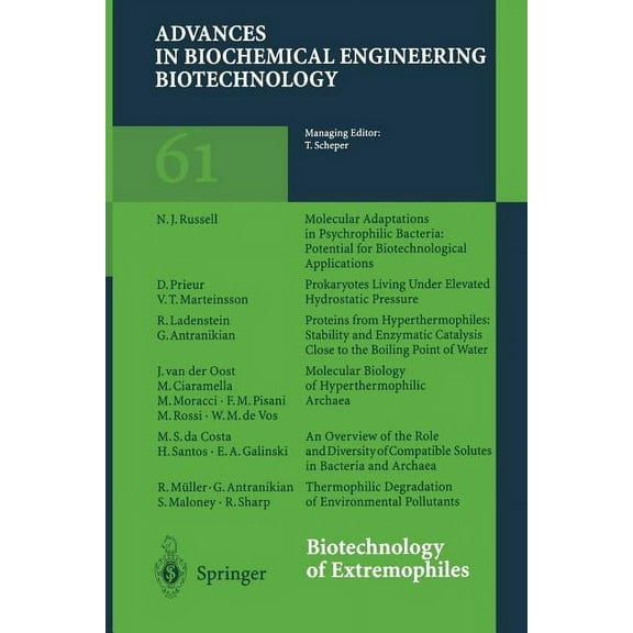 Advances in Biochemical Engineering &amp Biotechnology of Extremophiles, Book 61, (Paperback)
