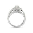 thumbnail image 4 of 2/3 ct.t.w Centre 4MM Round Cut Lab Created Moissanite Diamond Double Halo Bridal Engagement Ring Set In 10K Solid White Gold (G-H Color, VVS1 Clarity,0.66 Cttw)-9, 4 of 7