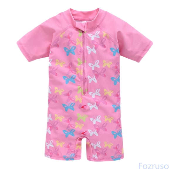 Fozruso Girls Zipper Butterfly Swimsuit Quick Drying Middle And Big Boys And Girls Cartoon Cute Children'S Swimsuit 18 Years Old Swimwear Sets Sizes 6-12 Months