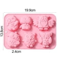 thumbnail image 3 of Pastry Mold DIY Non-stick Convenient 6 Grids Owl-Shaped Chocolate Making Dessert Mold, 3 of 5