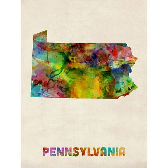 Trademark Fine Art "Pennsylvania Map" Canvas Wall Art by Michael Tompsett