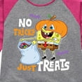 thumbnail image 3 of SpongeBob SquarePants - No Tricks Just Treats - Toddler And Youth Girls Raglan Graphic T-Shirt, 3 of 6