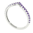 thumbnail image 2 of 0.1725 ctw Wedding Band for Women - 18K White Gold Natural Amethyst Stackable Eternity Ring, 2 of 6