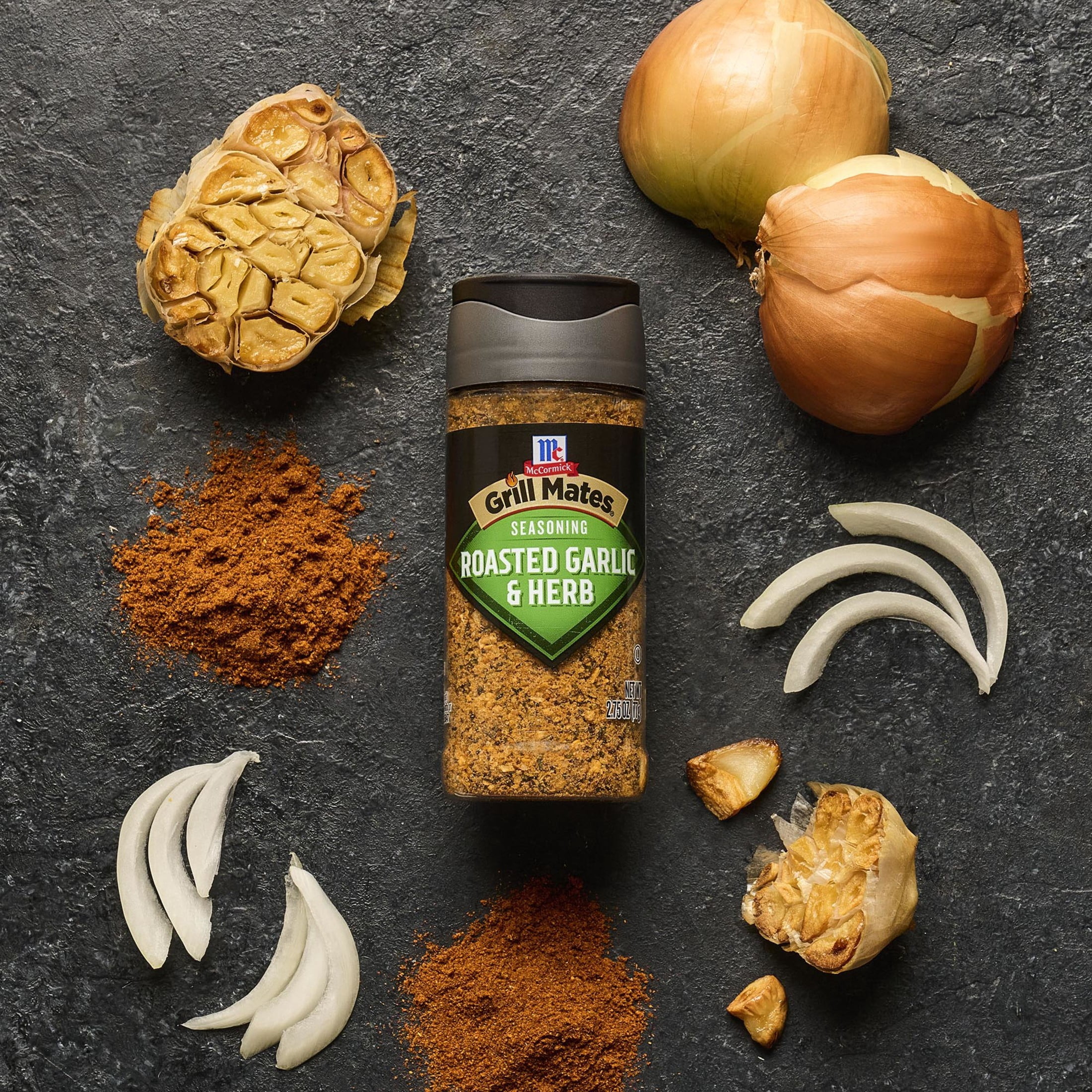 (4 pack) Grill Mates Roasted Garlic & Herb Seasoning, 2.75 oz Bottle