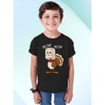 thumbnail image 2 of Thanksgiving Cat Meow Funny Hiding Turkey Youth T-shirt For Kids, M, Black, 2 of 6