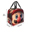 thumbnail image 5 of Lsque Mario Print Insulated Lunch Bag with Thick Aluminum Foil Lunch Tote Bag with Front Pocket for Men and Women, Ideal for Work, School, Picnics, and Travel, 5 of 8