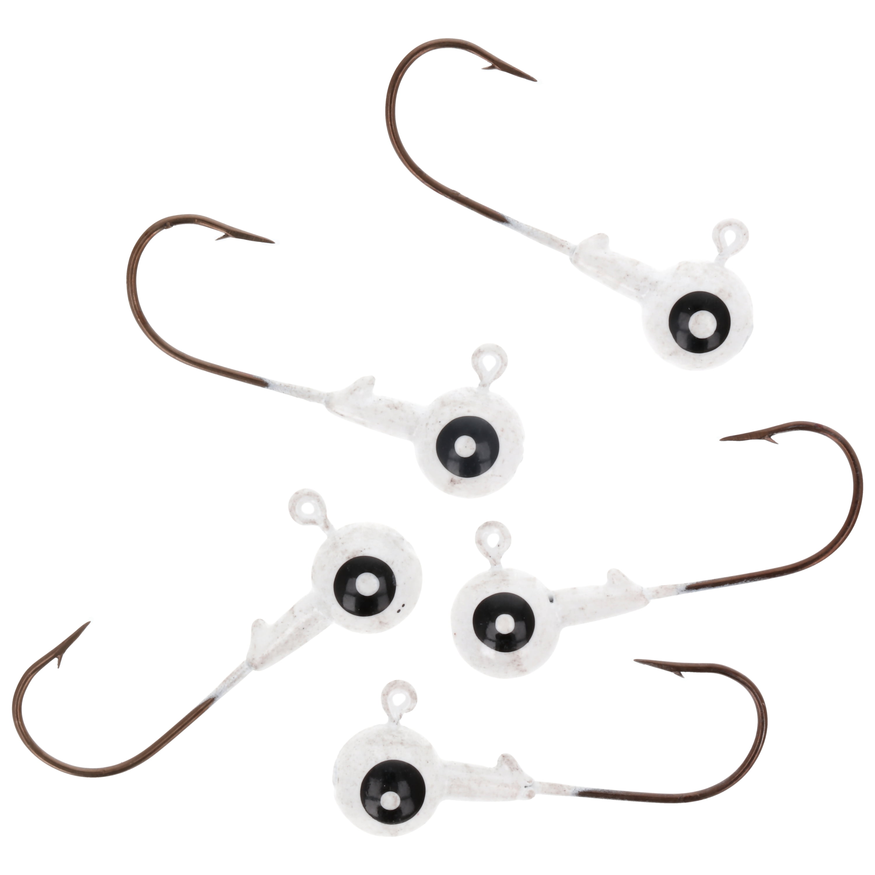 Eagle Claw Tin Ball Head Jig - Double eye - 5 pack - 1/8 oz - White
