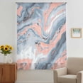 thumbnail image 3 of Orange Grey Marble Sheer Curtains 54 Inches Long, Modern Abstract Ombre Geometric Textured Light Filering Curtains, Breathable Simi Curtain Privacy Drapes for Kitchen Bathroom Small Window Treatment, 3 of 9