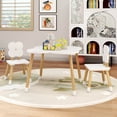 thumbnail image 2 of Costway Flower-shaped Kids Table Set with 2 Child-sized Chairs Solid Pine Wood Legs White, 2 of 10