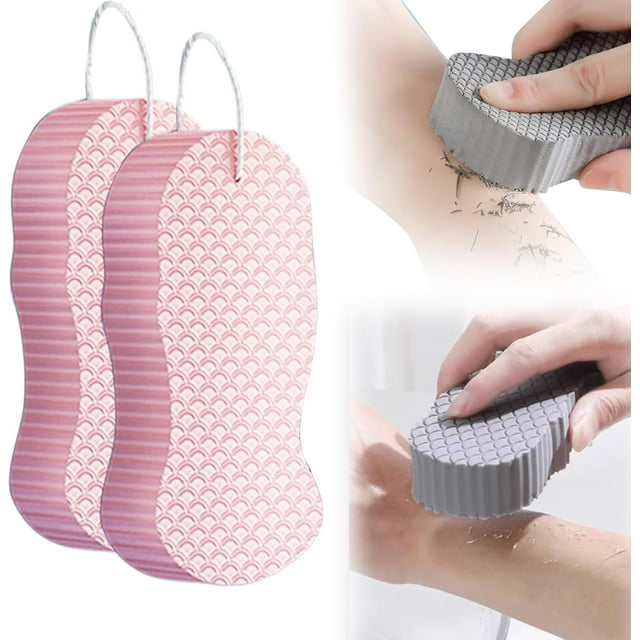 Magic Exfoliating Sponge, Super Soft Reusable Bath Sponge (Pink, 2PCS)
