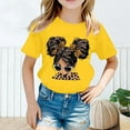 thumbnail image 2 of Curuila Kid Girls Tops Cartoon Print Crew Neck Short Sleeve Tee Summer Casual Loose T Shirt Yellow Size 6-8 Years, 2 of 5