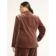 thumbnail image 4 of Sofia by Sofia Vergara Women's and Women's Plus Size Single Breasted Velvet Blazer, Sizes XS-4X, 4 of 4