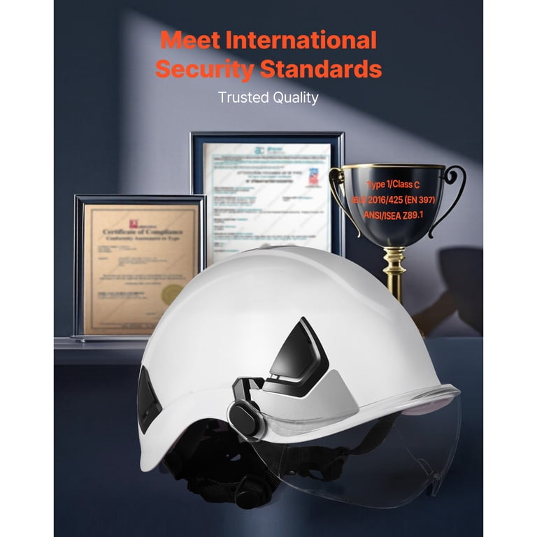 Industrial Safety Hard Hat with Full Brim and Visor photo 2