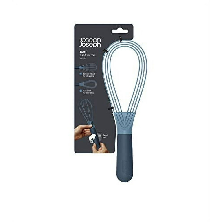 Whisk 2-In-1 Collapsible Balloon and Flat Whisk Silicone Coated Steel Wire  