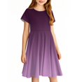 thumbnail image 5 of Girls 2025 Summer Dresses Short Sleeve Gradient Dress Soft and Comfortable Casual Summer Wear for Parties and Daily Dresses ,Sie:140, 5 of 5