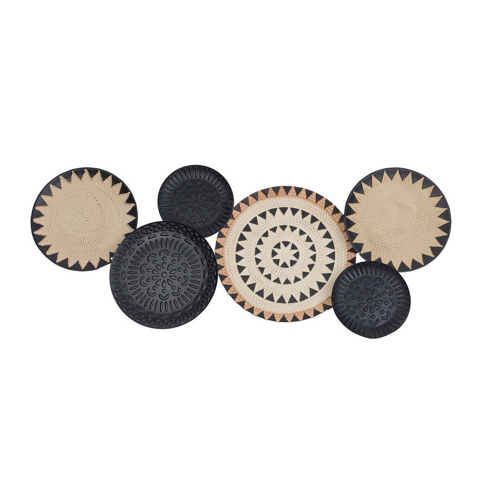 Zara Black-Tan Geometric Metal Modern Wall Plates