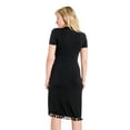thumbnail image 2 of Short Sleeve Wrap V neck Dress with Pom, 2 of 3