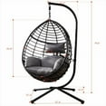 thumbnail image 7 of Egg Swing Chair with Stand, 300 LBS Capacity, With Comfortable Cushion, 37.4x37.4x76.77 (Grey), 7 of 7