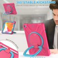 thumbnail image 3 of KOMI for iPad 9th/ 8th/ 7th Generation Case (iPad 10.2 inch Rugged Case 2021/2020/2019) with Screen Protector, Rotating Stand/Pencil Holder/Carrying Shoulder Strap Ring Kickstand (Rose Blue), 3 of 5