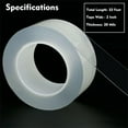 thumbnail image 3 of Ruban d'Étanchéité Transparent pour Fenêtre, Résistant aux Intempéries, Sans Résidu, Adhésif Amovible, Sans Résidu, Ruban d'Isolation Clair pour Portes, Fenêtres et Fentes de Verre de Douche, 3 of 8