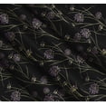 thumbnail image 3 of Soimoi Black Cotton Poplin Fabric Grass & Wildflower Floral Fabric Prints By Yard 42 Inch Wide, 3 of 7