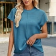 thumbnail image 5 of ZyeKqe Womens Summer Cap Sleeve Tops Casual Crew Neck Sweater Loose Fitted Lightweight Knit Pullover Top, 5 of 7