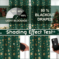 thumbnail image 5 of Alishomtll Green Christmas Blackout Curtains Golden Snowflake Foil Print Room Darkening Window Drapes, 52" x 84"L, Set of 2 Panels, 5 of 7