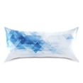 thumbnail image 3 of Haosy Satin Pillowcase for Hair and Skin Standard Cooling Silk Pillow Case with Envelope Closure Blue and White Geometric 20"x26", 3 of 9