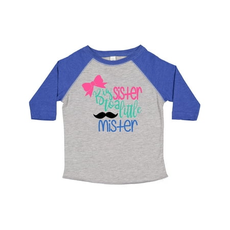 

Inktastic Big Sister to a Little Mister Bow and Mustache Gift Toddler Toddler Girl T-Shirt