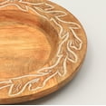 thumbnail image 2 of LiviNest 13 Inch Wooden Charger Plate: Handcrafted Floral Carved Decorative Tray for Dining & Home Decor - Unique Natural Wood Grain Design for Adults & Family Gatherings, 2 of 6