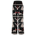 thumbnail image 4 of Fiaer Christmas Pajamas Pants for Women Plus Size Santa Snowflake Snowman Christmas Tree Xmas Sleepwear Trousers Wide Leg High Waisted Drawstring Pjs Slacks with Pockets Black5 XXL, 4 of 5