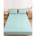 thumbnail image 2 of Twin XL Size Fitted Sheet Set - Modern Minimalist 2 Piece Bedding Sets 16" Deep Pocket Fitted Sheet with 1 Pillowcases, Boho Solid Color Blue Brushed Microfiber Hotel Luxury Bed Sheets, 2 of 9