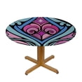 thumbnail image 3 of JEUXUS  Round Table Cover Kitchen Dining Picnic Geometric Pattern Fashionable Art Wipable Polyester Cloth Spring Summer Party Table Cover Abstract, 3 of 7