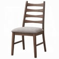 thumbnail image 4 of Mea Dining Side Chair Set of 2-Slatted Back-Gray Linen Seat-Brown, 4 of 6