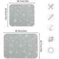 thumbnail image 3 of Christmas Gray Snowflake Dish Drying Mat for Kitchen Winter Snow Xmas Grey Microfiber Drying Mats Absorbent Reversible Dish Pad Large Dish Draining Mat 18x24 inch, 3 of 7