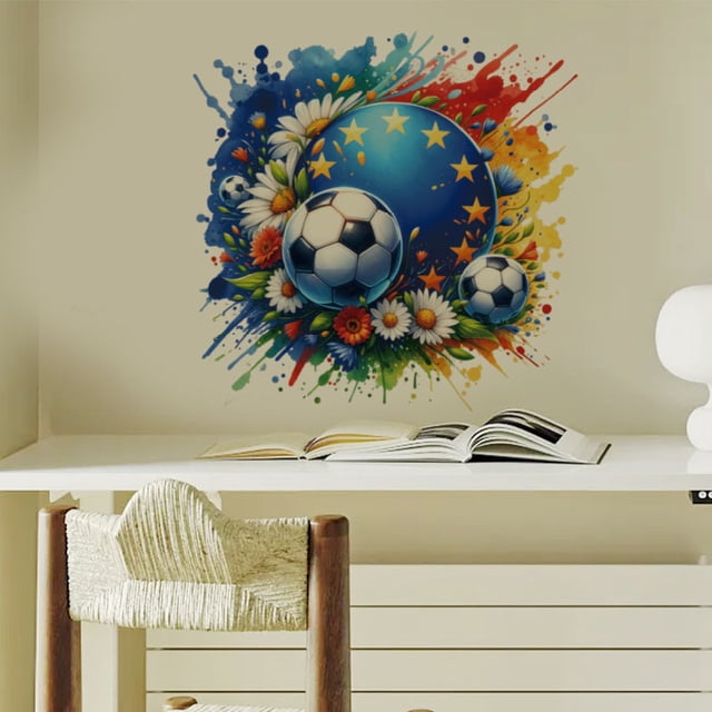 Adhesivos de pared Creative Soccer con colorido diseño floral