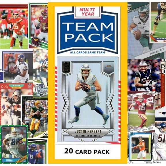 20 Card Team Pack Chargers 2024 2023 Score Donruss Justin Herbert